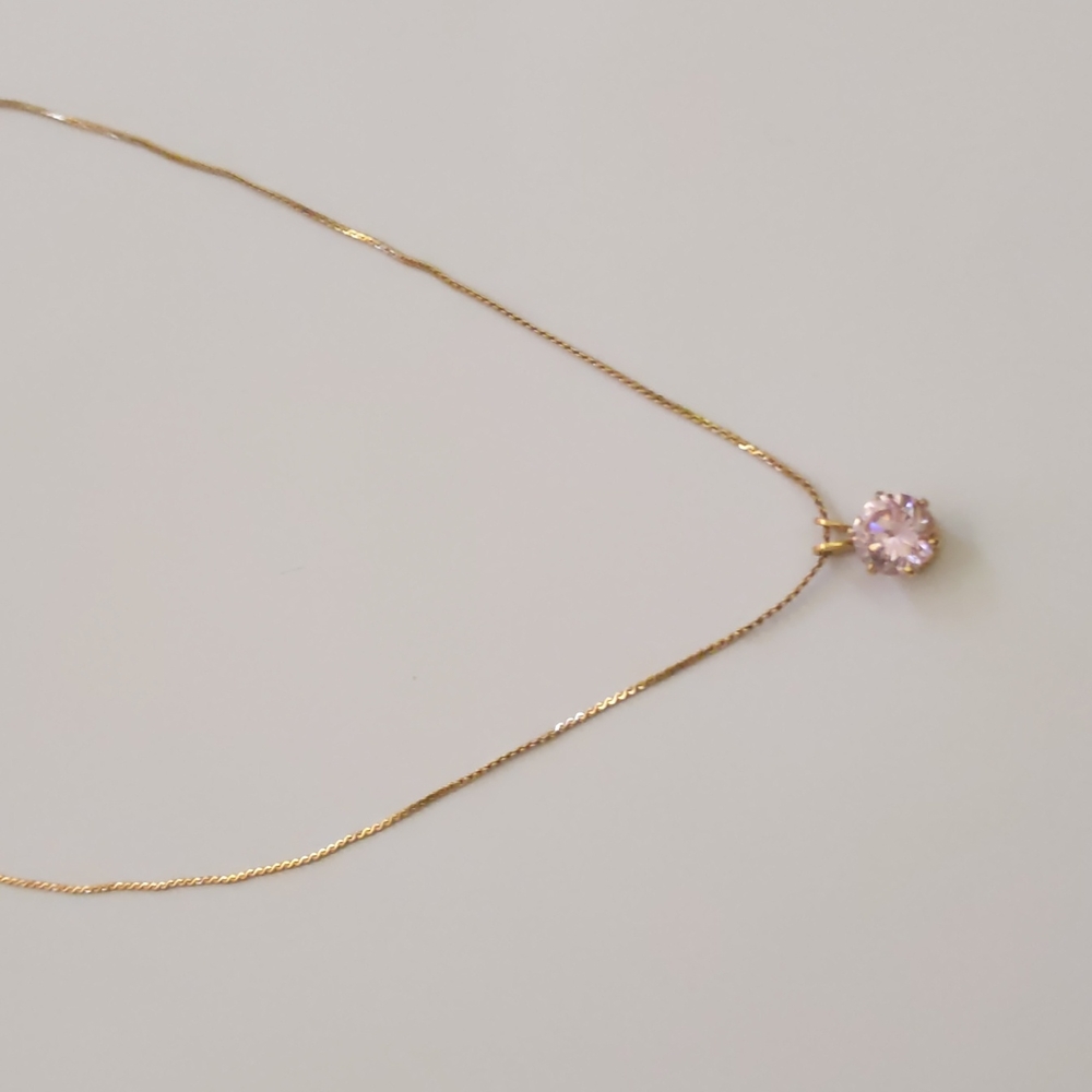 Pink cubic zirconia necklace